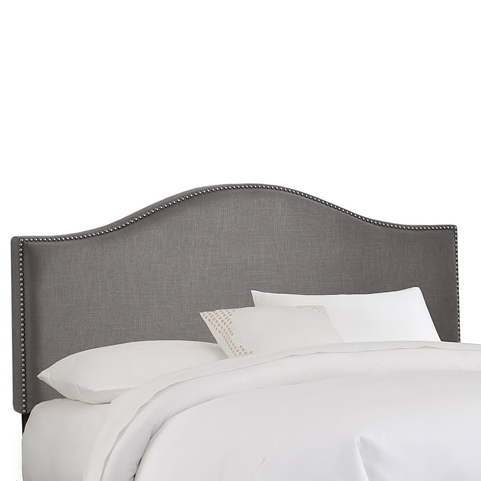 Grey Linen Upholstered California King Headboard R735246