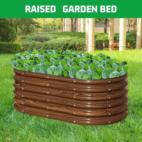 3 Pcs 4x2x1.5ft Galvanized Metal Raised Garden Bed J63986