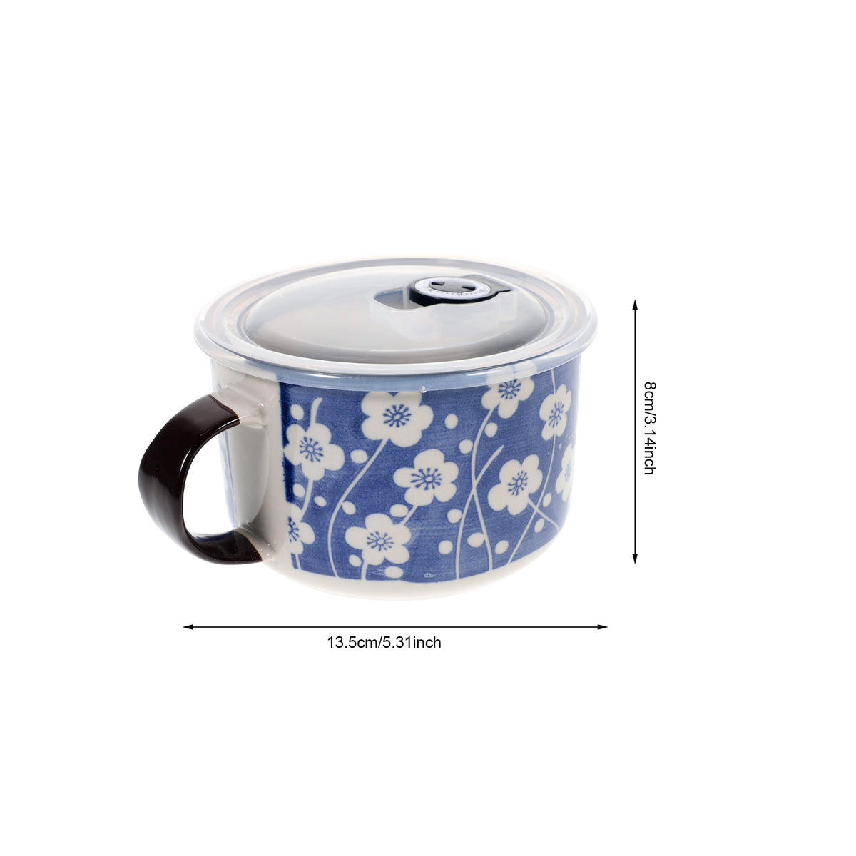 1 Set of Ceramic Noodle Bowl with Lid N99295