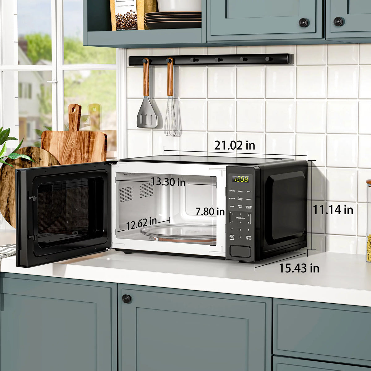 1.1 Cu ft Countertop Microwave Oven, 1000 Watts, Black V14874