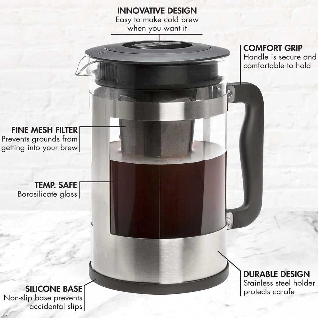 1.6 Quart Borosilicate Glass Cold Brew Coffee Maker X248