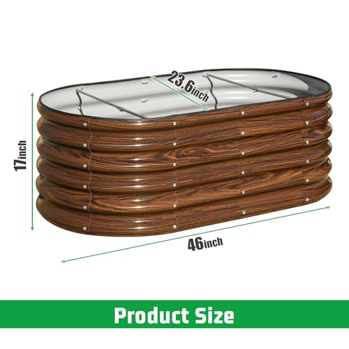 3 Pcs 4x2x1.5ft Galvanized Metal Raised Garden Bed J63986