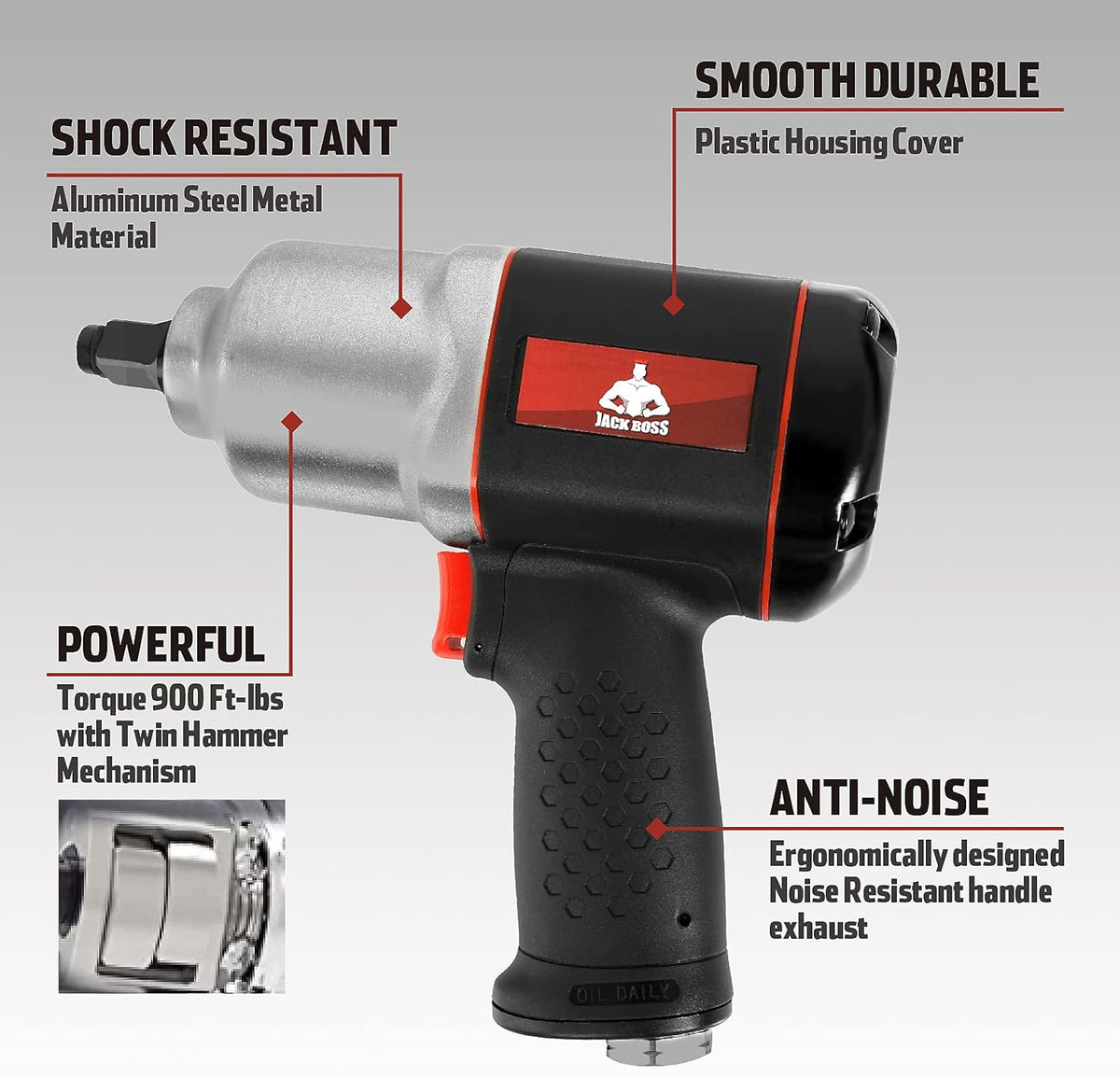 1/2-Inch Drive Air Impact Wrench with 8 Sockets & Case C57965