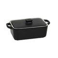 10 oz. Black Rectangle Stoneware Dish with Lid P432472
