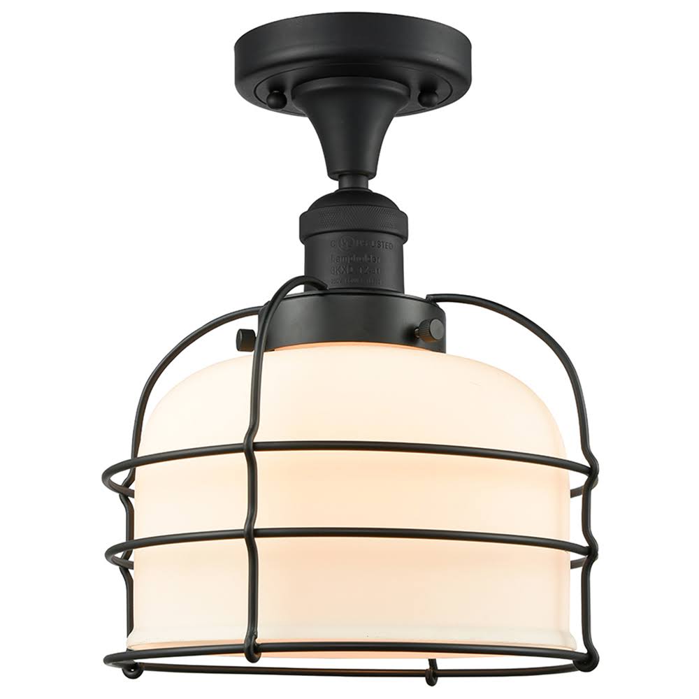1 Light Semi-Flush Mount Black Antique Brass I350