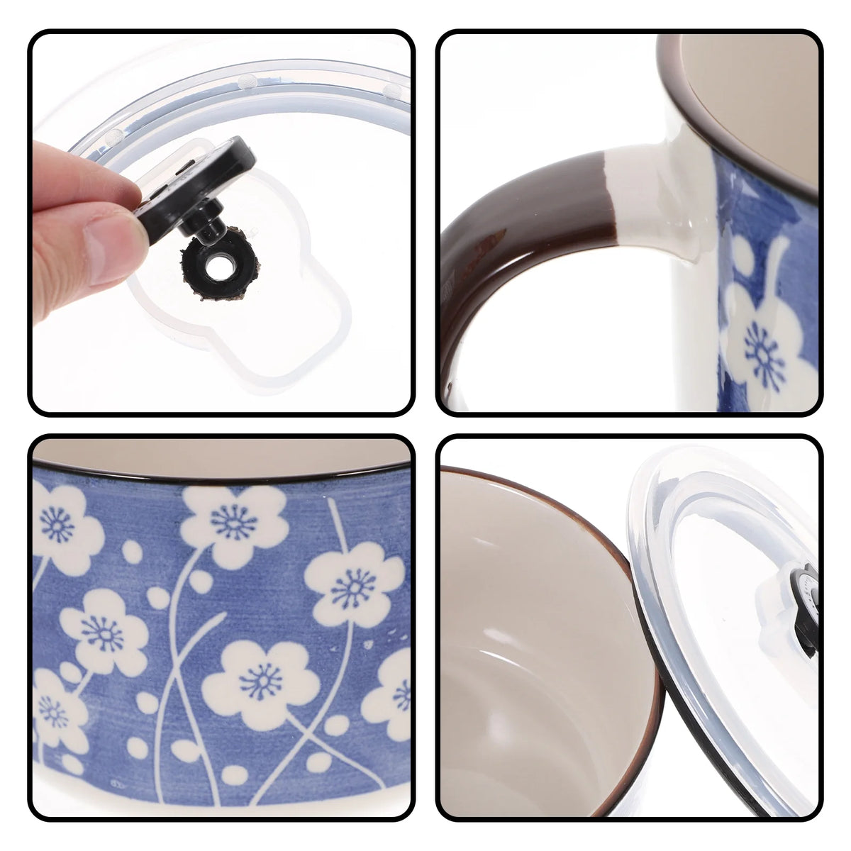 1 Set of Ceramic Noodle Bowl with Lid N99295