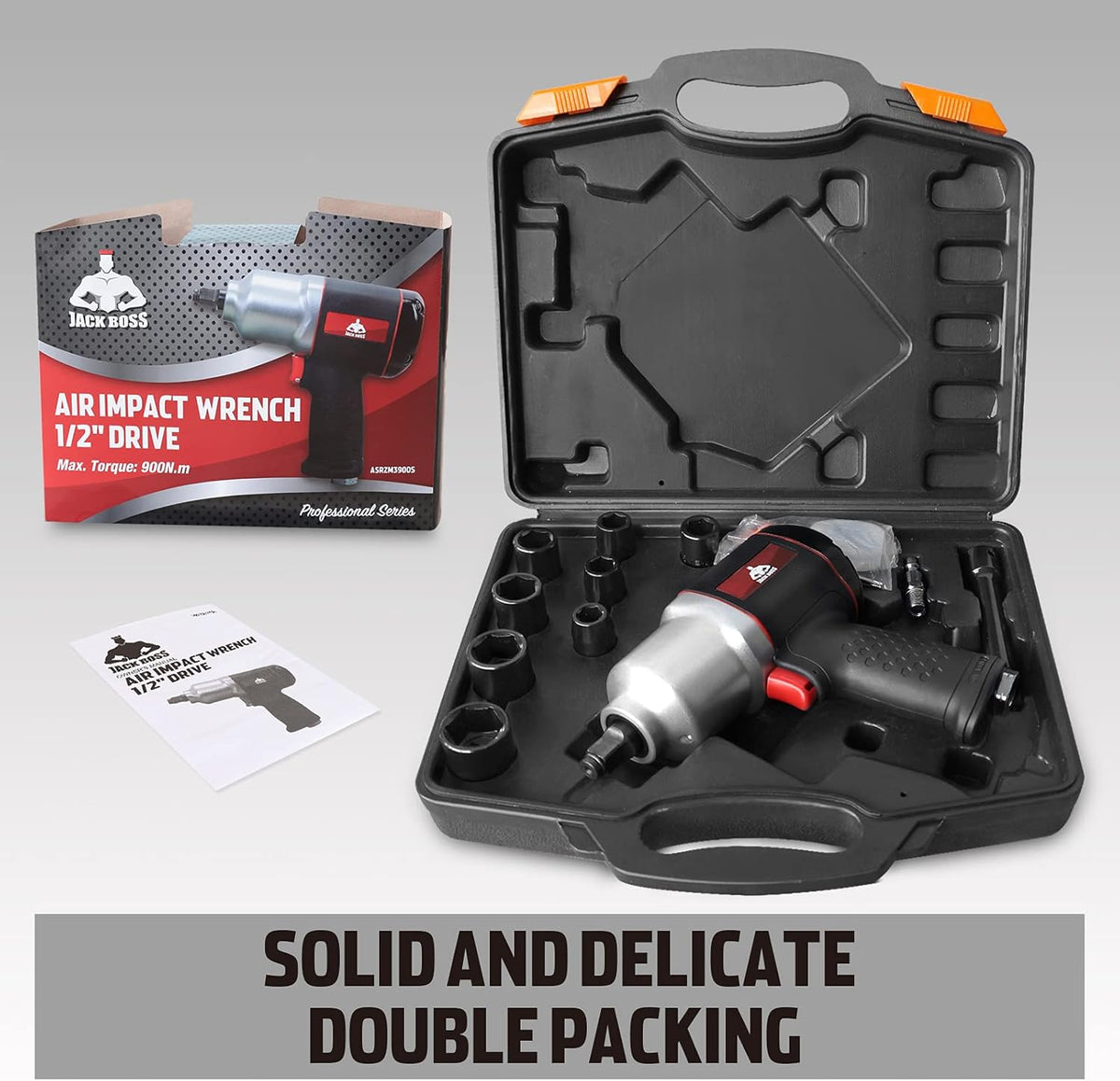 1/2-Inch Drive Air Impact Wrench with 8 Sockets & Case C57965