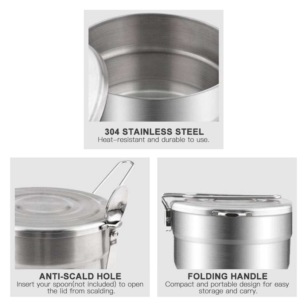 1.5L Stainless Steel Lunch Box With Lid And Handle U44852
