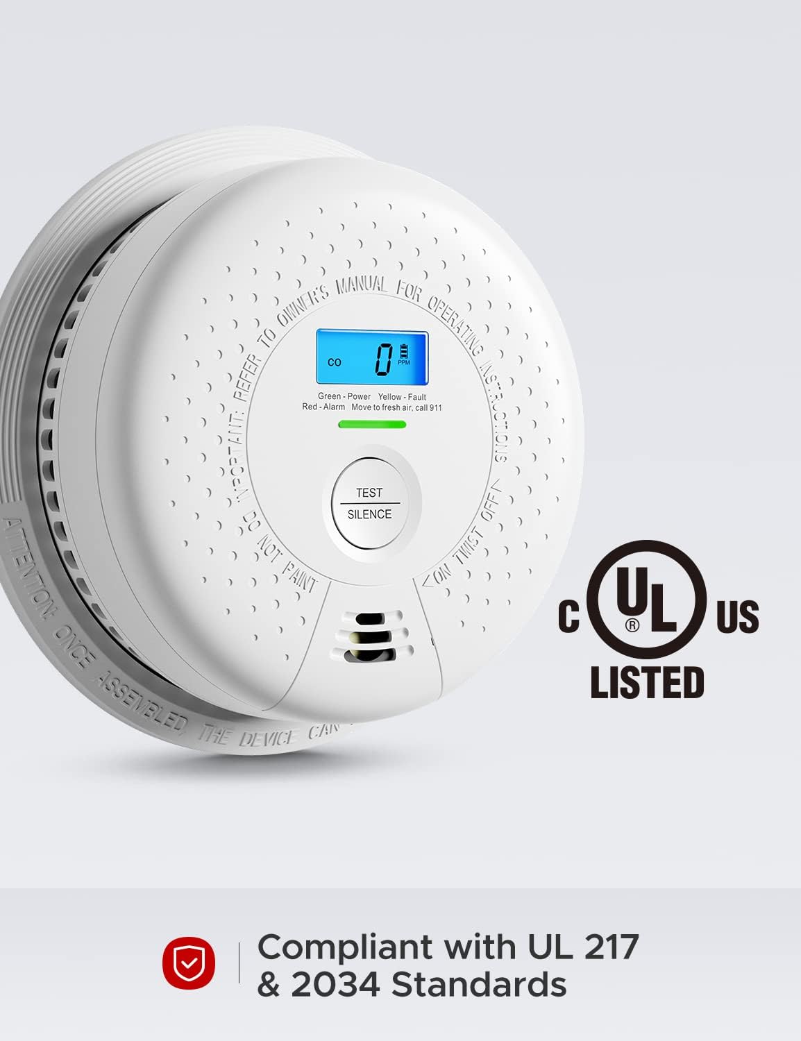 10 Year Battery Smoke and Carbon Monoxide Detector with LCD Display F143316