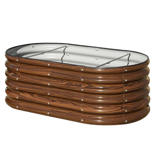 3 Pcs 4x2x1.5ft Galvanized Metal Raised Garden Bed J63986